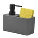 thumbnail image 2 of Dispensador de jabón líquido moderno y soporte de esponja con caja de almacenamiento práctico dispensador de jabón para fregadero de cocina multiusos , GRIS, 2 of 5
