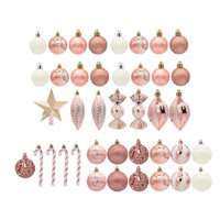 Bothyi - Juego De 40 Adornos De Bolas De Navidad, Decoración Navideña Para Cumpleaños, Festival, Patio, Oro Rosa