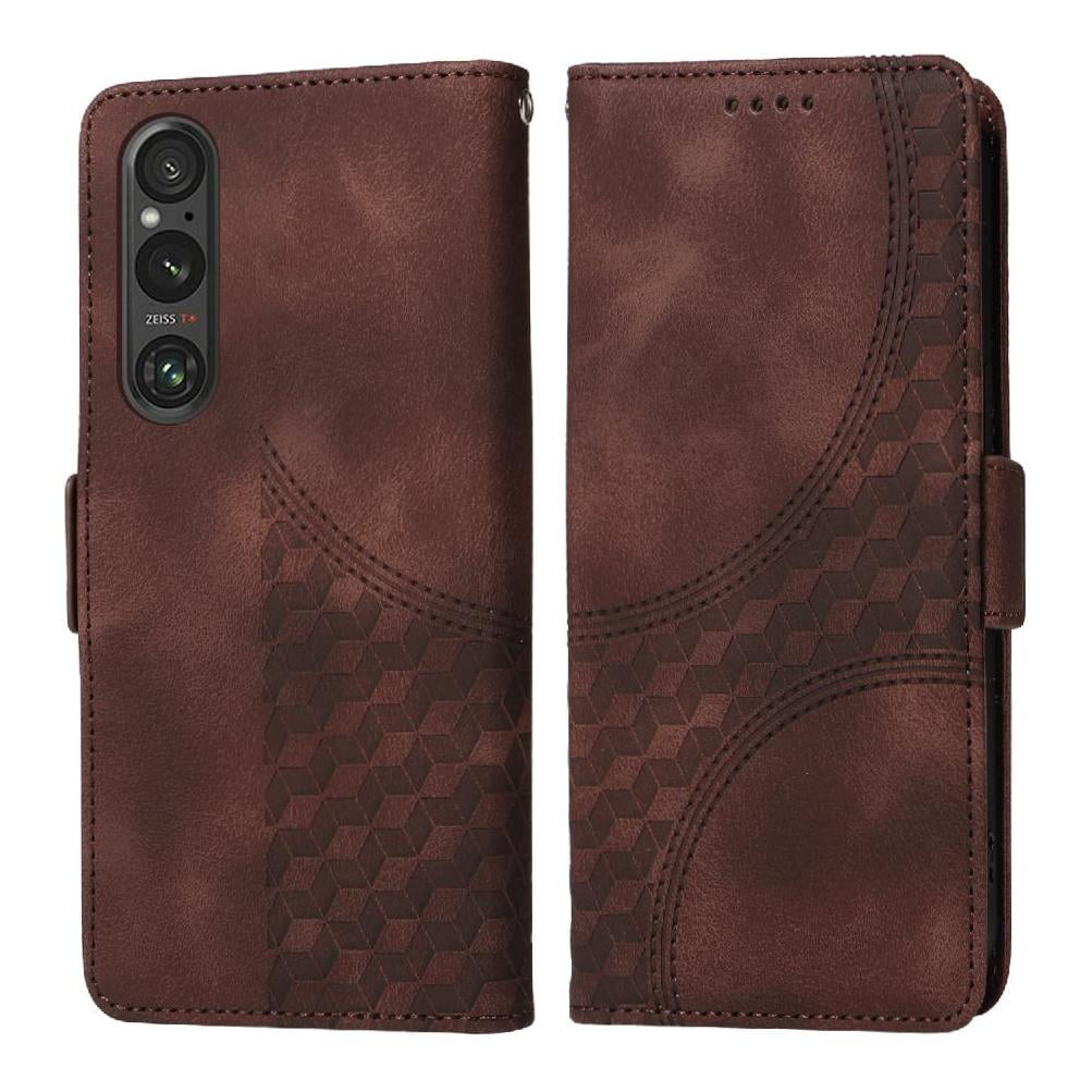 Carcasa Foxdock Sony Xperia 1 V De Cuero Pu, Diseño Acolchado Clásico, Protección Contra Caídas Y Rayones