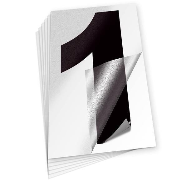 Stickers iSYFIX número 1 negro de vinilo 25 cm, paquete de 6