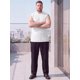 thumbnail image 2 of INSPIRE CHIC Camiseta sin mangas texturizada ligera de verano para hombre grande y alto 3XL Blanco, 2 of 5