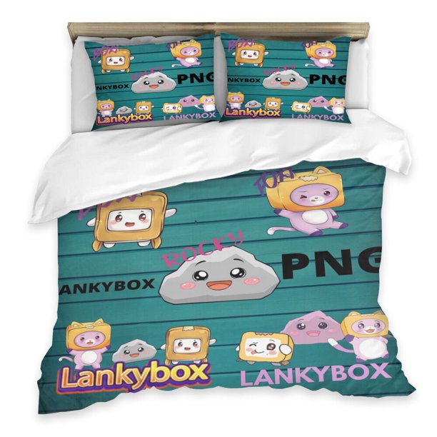 Cartoon QuiltDunaDown Duvet Cover Set Bed Pillow Cases3-Piece Bedding Set (1 Duvet Cover + 2 Pillow Shams)