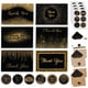 thumbnail image 1 of Tarjetas de agradecimiento decorativas con purpurina negra y dorada, paquete de 24 con sobres, 1 of 6