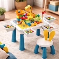 Jagima - Mesa Didactica De Bloques Construcción C/Silla 104 Pcs 6 En 1 Juguete