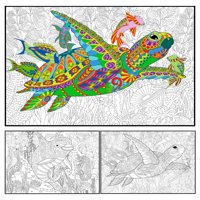 Juego De Pósteres Para Colorear Alex Art Tortuga Y Delfín Para Niños