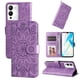 thumbnail image 1 of Funda tipo cartera FOXDOCK para Infinix Note 12 , diseño girasol en relieve, cuero PU, cierre magnético, soporte y tarjetero, 1 of 5