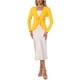 thumbnail image 2 of INSPIRE CHIC Cárdigan de punto abierto con lazo al frente, manga larga, dobladillo con volantes, para mujer, regreso a clases, XL Amarillo Intenso, 2 of 6