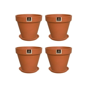 Pottery - Set De 4 Maceta Kony 11Cm Terracota Y Sus Platos
