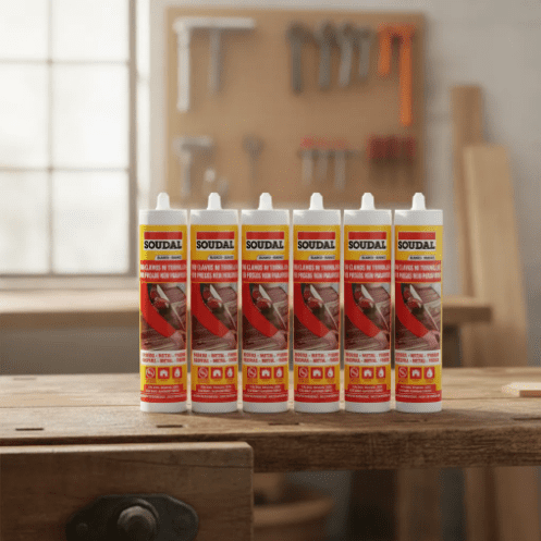 Silicona Adhesivo Montaje Blanco 280 Ml. 6 Unidades Soudal
