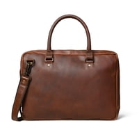 Bolso Sharo Modern Slim Laptop Satchel Marrón Oscuro