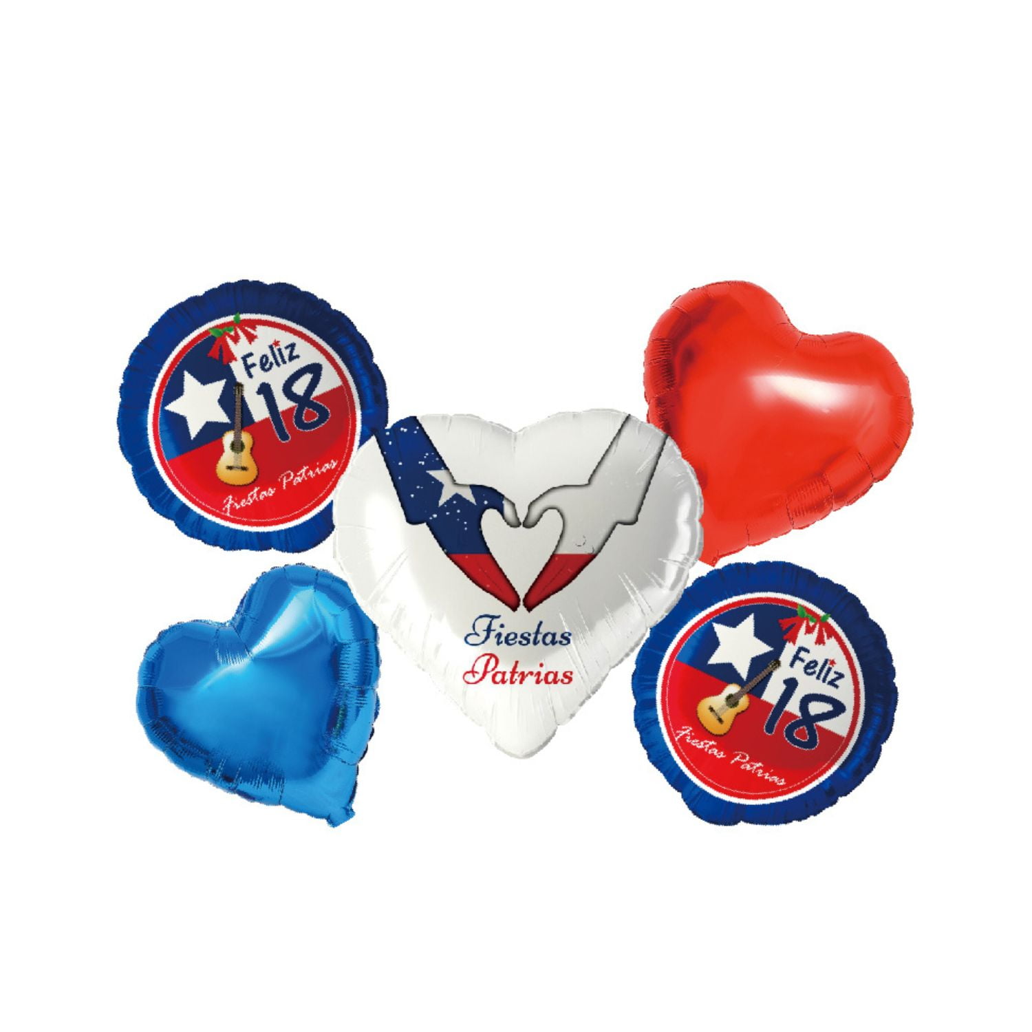 Genérico - Set De Globos Metalizados Diseño Fiestas Patrias 5 Pzas