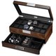 thumbnail image 1 of Caja de relojes Lifemenz Co de nogal con vidrio y 12 compartimentos, 1 of 9