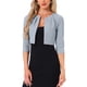 thumbnail image 1 of INSPIRE CHIC Chaqueta de Mujer de Manga 3/4 sin Cuello con Pliegues y Frente Abierto Recortado S Gris, 1 of 6