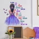 thumbnail image 1 of Pegatinas de pared con diseño de mariposas para niña, calcomanía de pared con diseño de hada de las flores, mural de pared floral morado, mariposas coloridas, decoración de pared para dormitorio de ni, 1 of 6