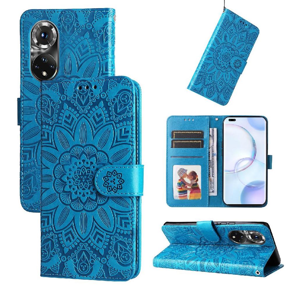 Funda Tipo Cartera Foxdock Para Huawei Nova 9 Pro , Diseño Girasol En Relieve, Cuero Pu, Cierre Magnético, Soporte Y Tarjetero