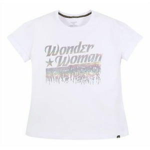 Polera Mujer Wonder Woman Fashion Blanco Dc Comics