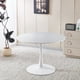 thumbnail image 1 of 42.1" White Color Top Tulip Table, Mid-century Dining Table for 4-6 People - Round MDF Table Top (the tabletop consists of two panels), Pedestal Dining Table, End Table & Leisure Coffee Table, 1 of 3