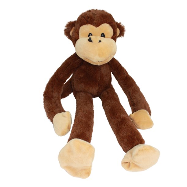 Juguete de peluche para múltiples mascotas que se balancean en forma de mono Safari con 5 chirriadores