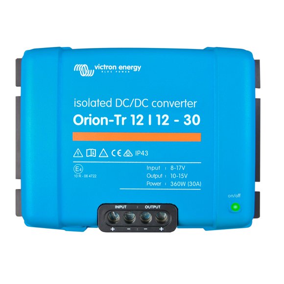 Convertidor de CC a CC Orion-Tr de Victron Energy, 12/12 voltios, 30 amperios y 360 vatios, protegido IP43, para sistemas de batería doble, aislado