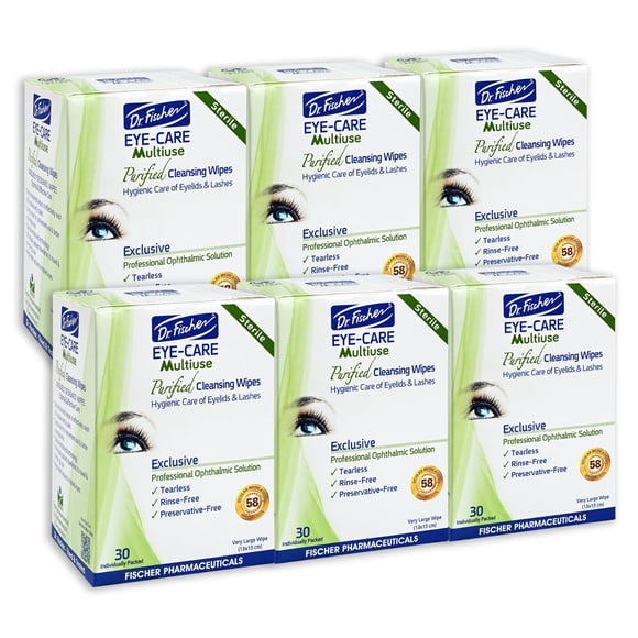 Toallitas para Ojos Dr. Fischer 6 x 30 Hipoalergénicas