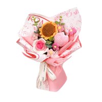 Bothyi - Bouquet De Flor De Crochet Tejido A Mano Para El Día De San Valentín Regalo Boda Cumpleaños Rosa