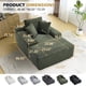thumbnail image 2 of 67" Chaise Lounge Chair 9.9'' Wide Armrest Indoor Corduroy Oversized Sleeper Sofa for Living Room Deep Seat Lounge and Three Soft Pillows Convertible Boneless Sofa Bed, Green, No Assembly Required, 2 of 3
