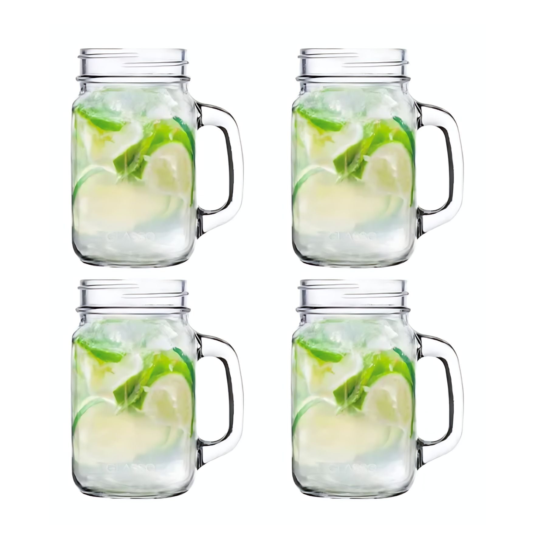 Set 4 Vasos Mojito Mason De 450Ml Glasso Cocteleria Cocina