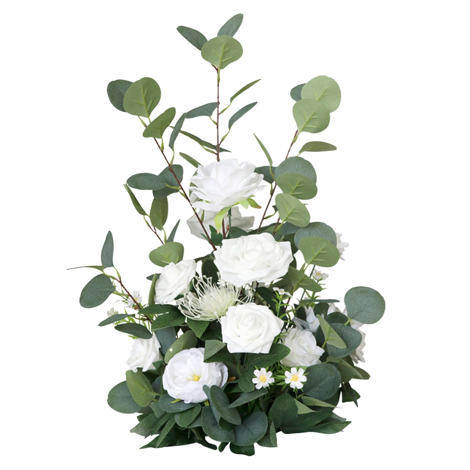 Magideal - Centro De Mesa De Flores Artificiales, Flores Artificiales Realistas, Arreglos Florales De Seda Para Decoración De Bodas Y Fiestas De Navidad , Flor Blanca