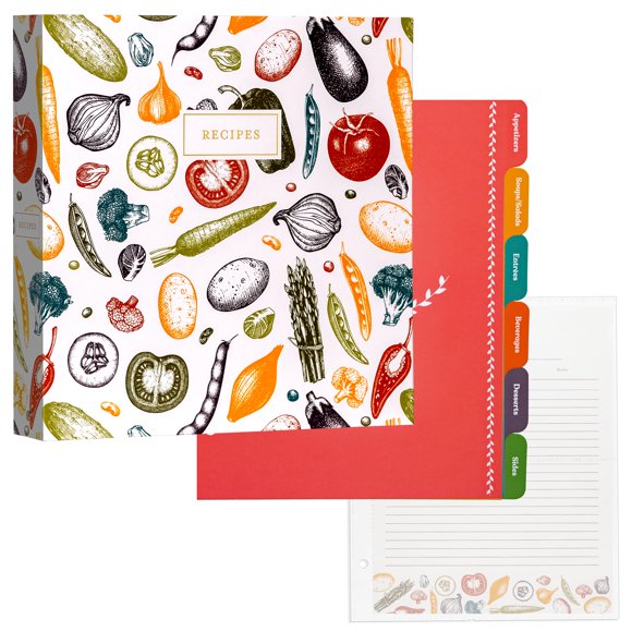 Carpeta de recetas Jot & Mark 22x28 cm, 3 anillas, a prueba de derrames