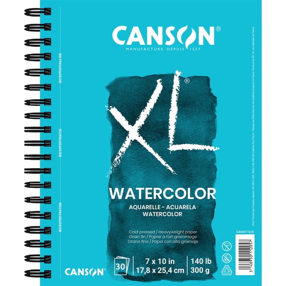 Papel de acuarela Canson Serie XL, 7 x 10 pulgadas, 30 hojas, 300 g