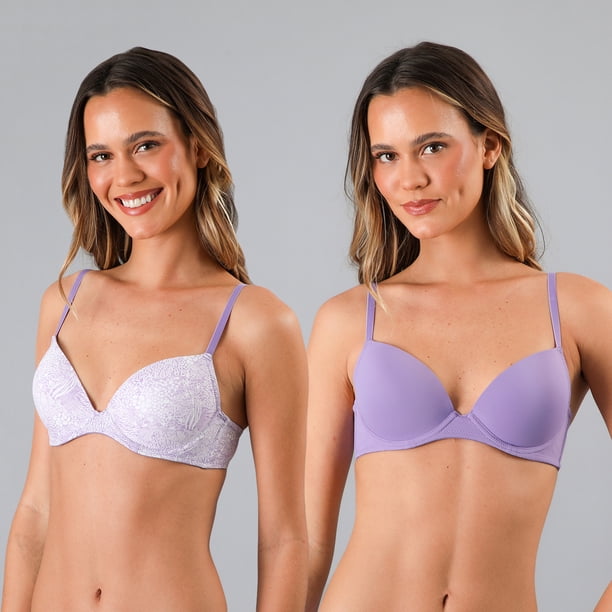Pack 2X Sosten Balconet Push Up Micro Flores Mujer 25554-242