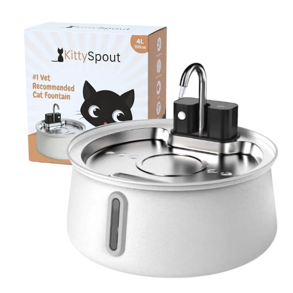 Fuente para Gatos KittySpout 4 L Acero Inoxidable sin Cables