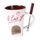 thumbnail image 2 of Taza Para Fondue De Chocolate Con Tenedor, Taza Personal Para Derretir Queso Para Fiestas Y Acampadas, Color Blanco, 2 of 5