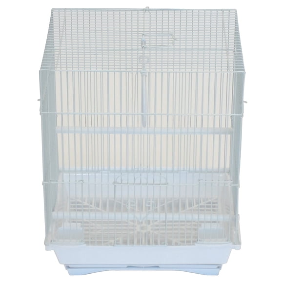 Cage YML A1124MWHT con parte superior plana para periquitos pequeños, 28 x 22 x 35 cm