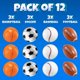 thumbnail image 2 of Pelotas de playa deportivas inflables Bedwina, 16 pulgadas, paquete de 12, 2 of 7