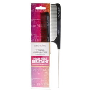 Salonchic - Peine De Carbono Con Cola De Alfiler Resistente Al Calor 9 - Dientes Gruesos De Para Unisex - 1 Peine