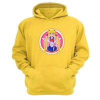 Genérico - Polerón Canguro Sailor Moon Amarillo Talla Xl Unisex