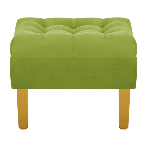 Pouf Wood 1c Felpa 01 Pistacho