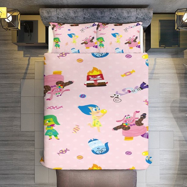 3 Piece Bedding SetPink Inside OutComforter Set for Kids Boys Teen Tween 3D Lightweight Microfiber Bedding Sets