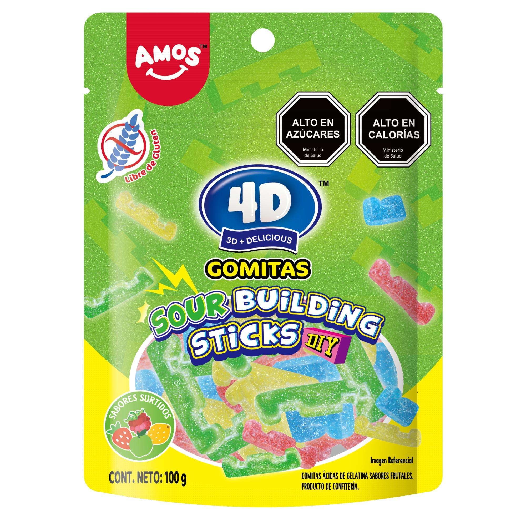 Gomitas De Bloques Acidos 100 g Amos