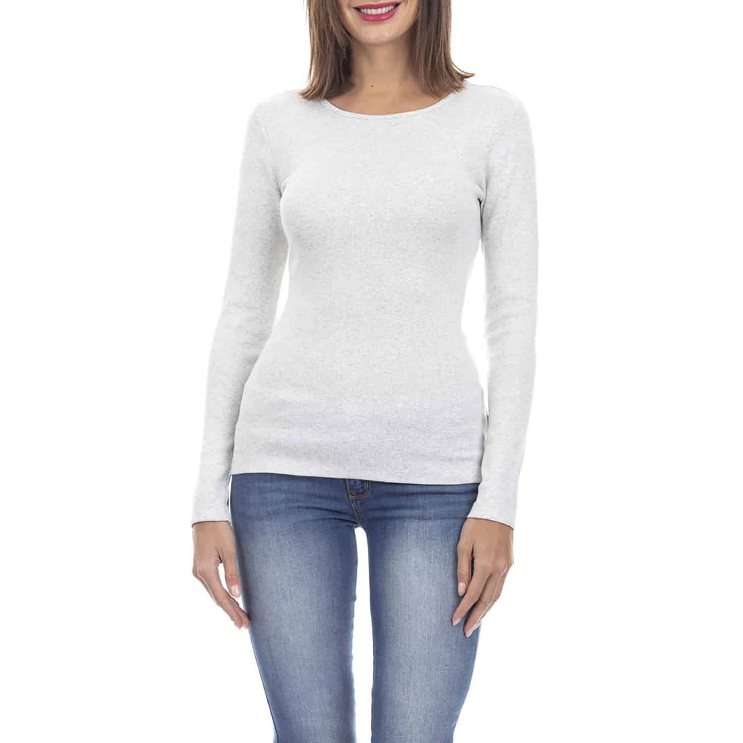 Lady Genny - Camiseta Cotton Rib Manga Larga