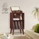 thumbnail image 4 of Soporte para tocadiscos Lerliuo Walnut con almacenamiento para 160 álbumes, 4 of 9