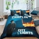 thumbnail image 2 of Luces de la Ciudad Conjunto de sábanas temático, trío de piezas, cómodo y amigable con la piel, diseño único, regalo de decoración para el hogar para familiares, amigos y fans,173cm *218cm, 2 of 6