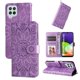 thumbnail image 1 of Funda tipo cartera FOXDOCK para Samsung Galaxy M22 4G , diseño girasol en relieve, cuero PU, cierre magnético, soporte y tarjetero, 1 of 5