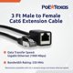thumbnail image 2 of Cable de extensión Ethernet PoE Texas Cat6 de 1 m macho a hembra, 2 of 6