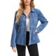 thumbnail image 2 of INSPIRE CHIC Chaquetas de Mezclilla para Mujer Chaqueta de Jean con Botones Desgastada de Manga Larga Moderna con Bolsillos XL Azul Claro, 2 of 6