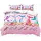 thumbnail image 2 of 3PCS Pink Bedding White Duvet Cover Full Kids Bedding Gold Glitter Crown Castle Fairy Tale Princess Comforter Bedspread Quilt Cover, 2 of 5