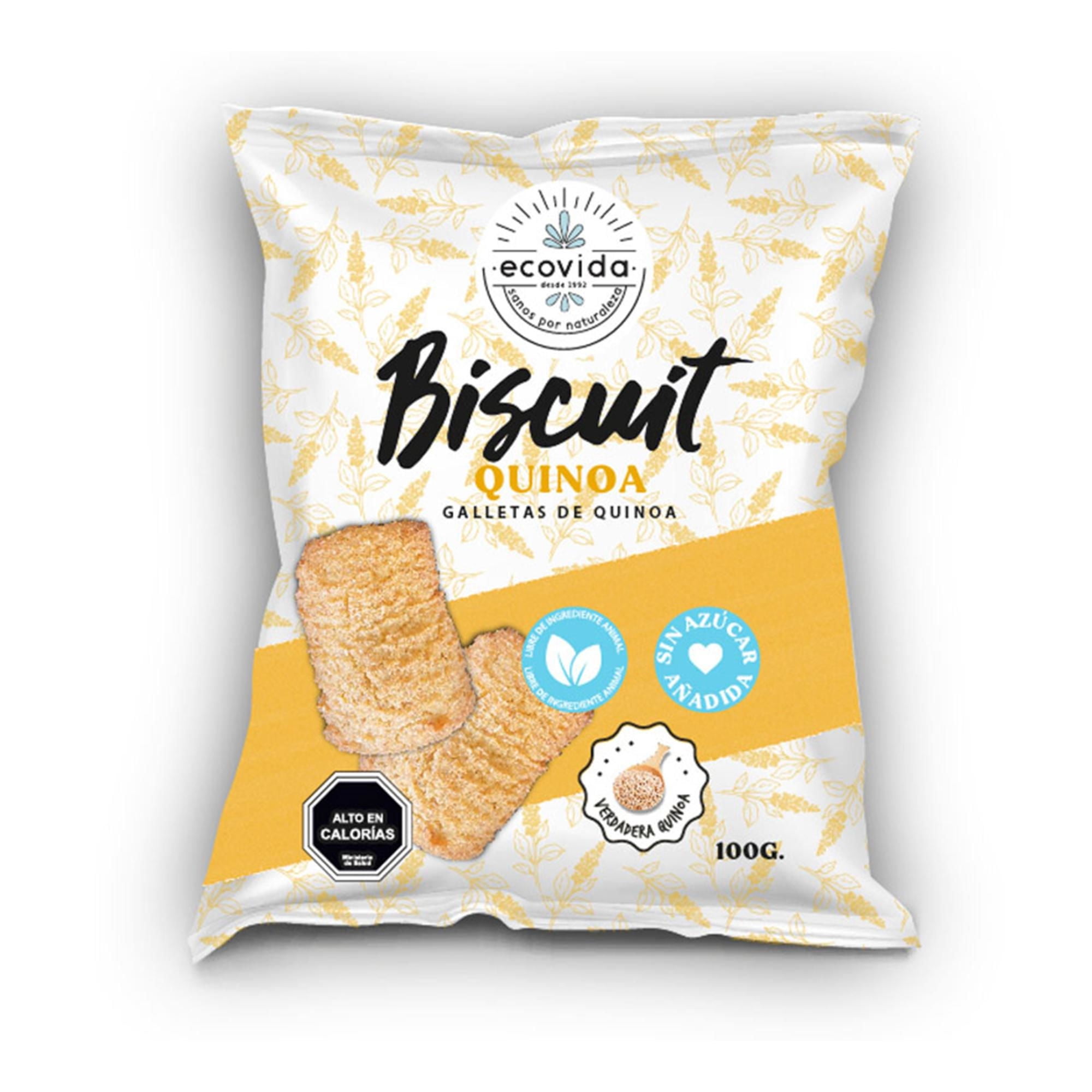 Galletas Integrales Biscuit Quinoa Sin Azúcar Bolsa 100 g Ecovida