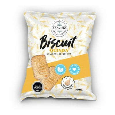 Galletas Integrales Biscuit Quinoa Sin Azúcar Bolsa 100 G Ecovida