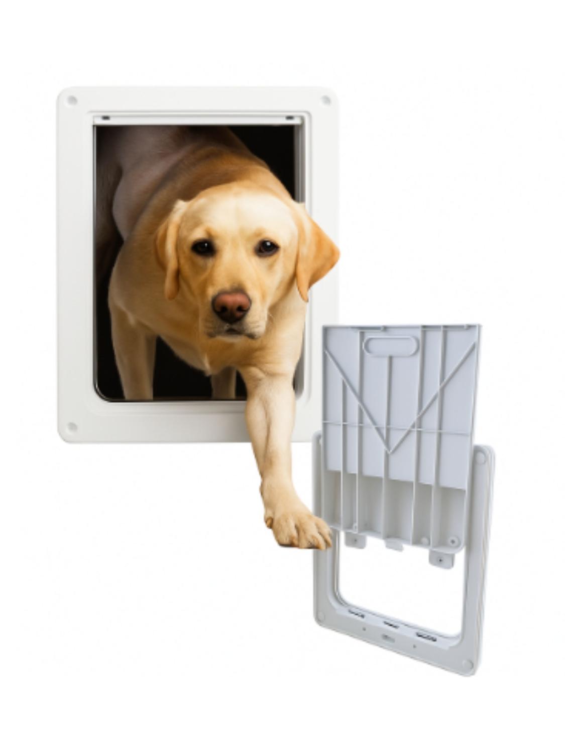 Genérico - Puerta Para Perros Con Traba Seguridad 28 5X24 5 Cm Blanco